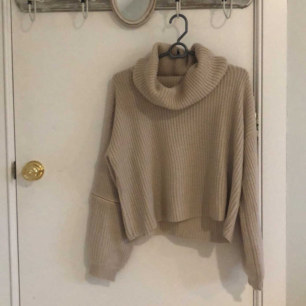 LF Dusty Pink Sweater with Zipper Details (S)